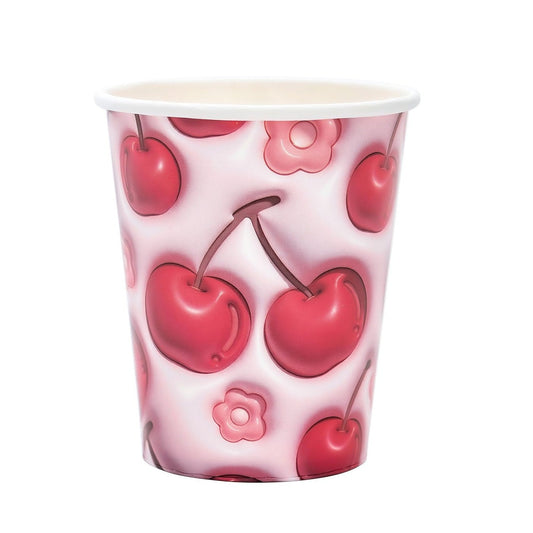 Vasos Cartón Cereza 250ml Pack 12 uds