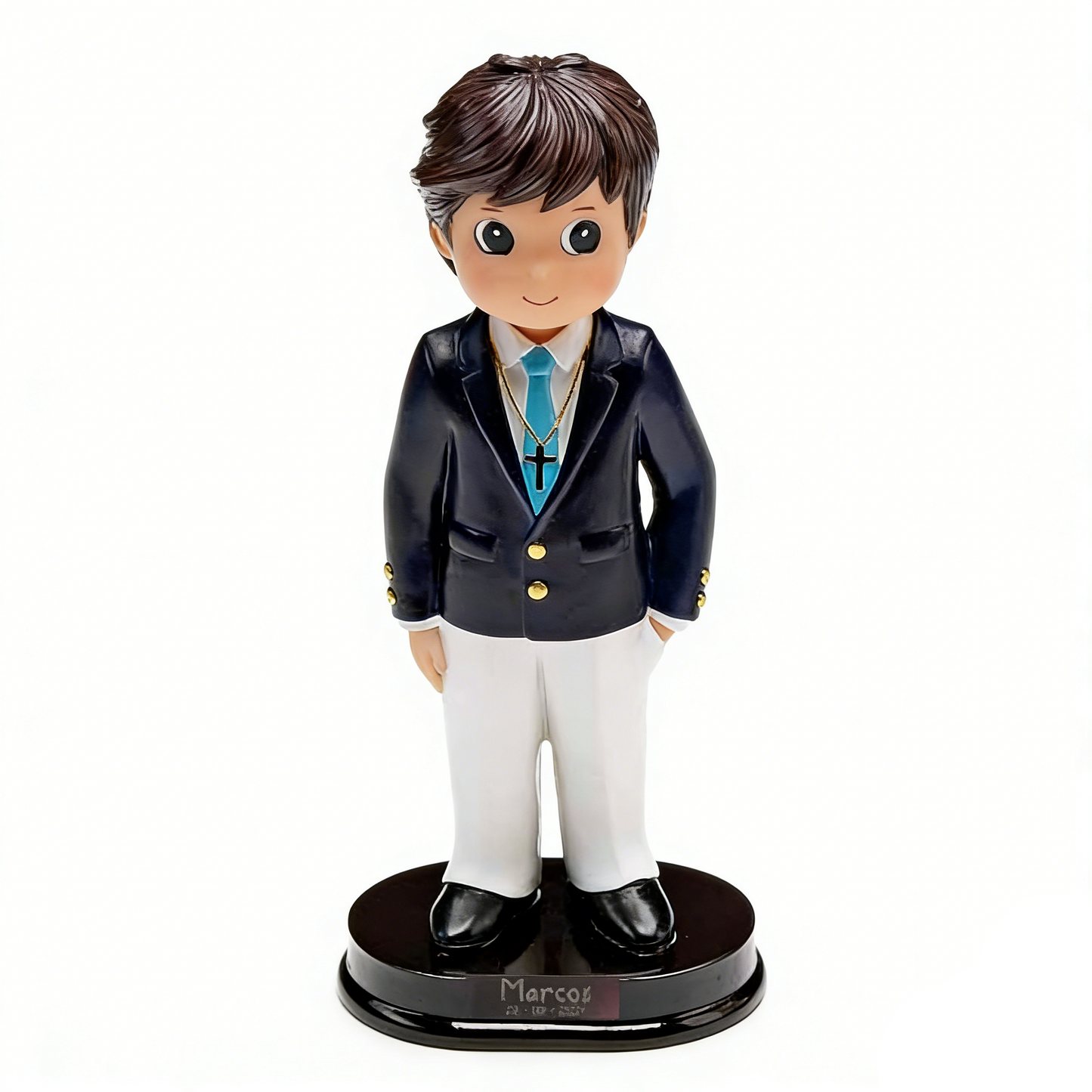 Figura Tarta Niño Comunión Chaqueta Azul Marino 17 cm