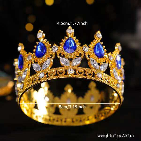 Corona de diamantes de imitación barroca de lujo 4.5cm*8cm