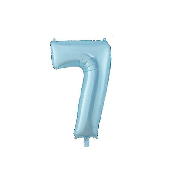 Globo Foil Número Aluminio 80cm (32") Azul Perlado