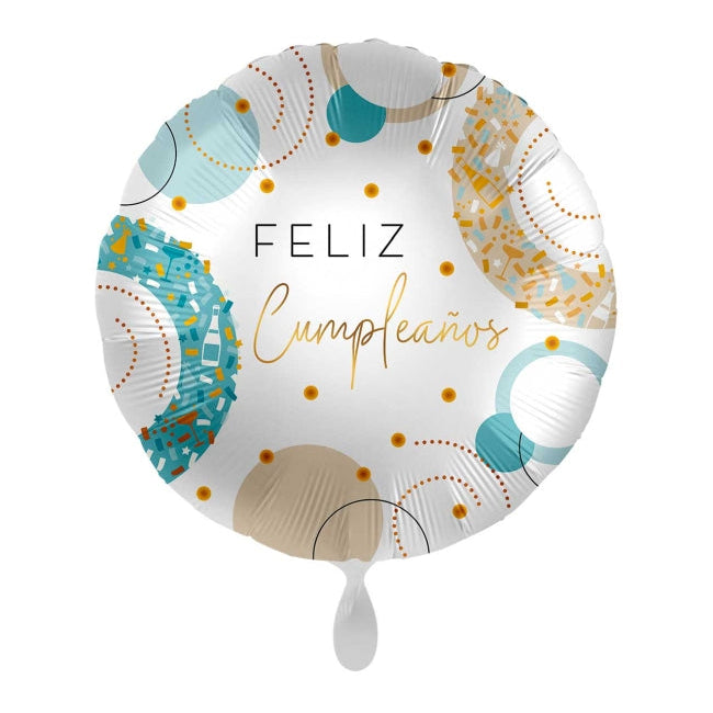 Globo Foil Feliz Cumpleaños Golden Blue 43 cm