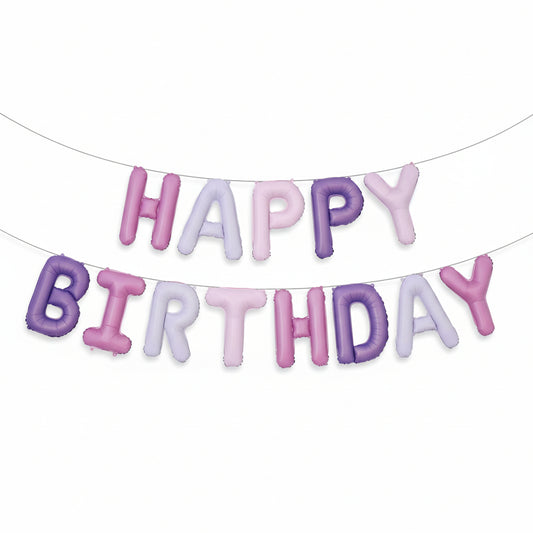 Globos Foil con Letras 'Happy Birthday' 16" Púrpura