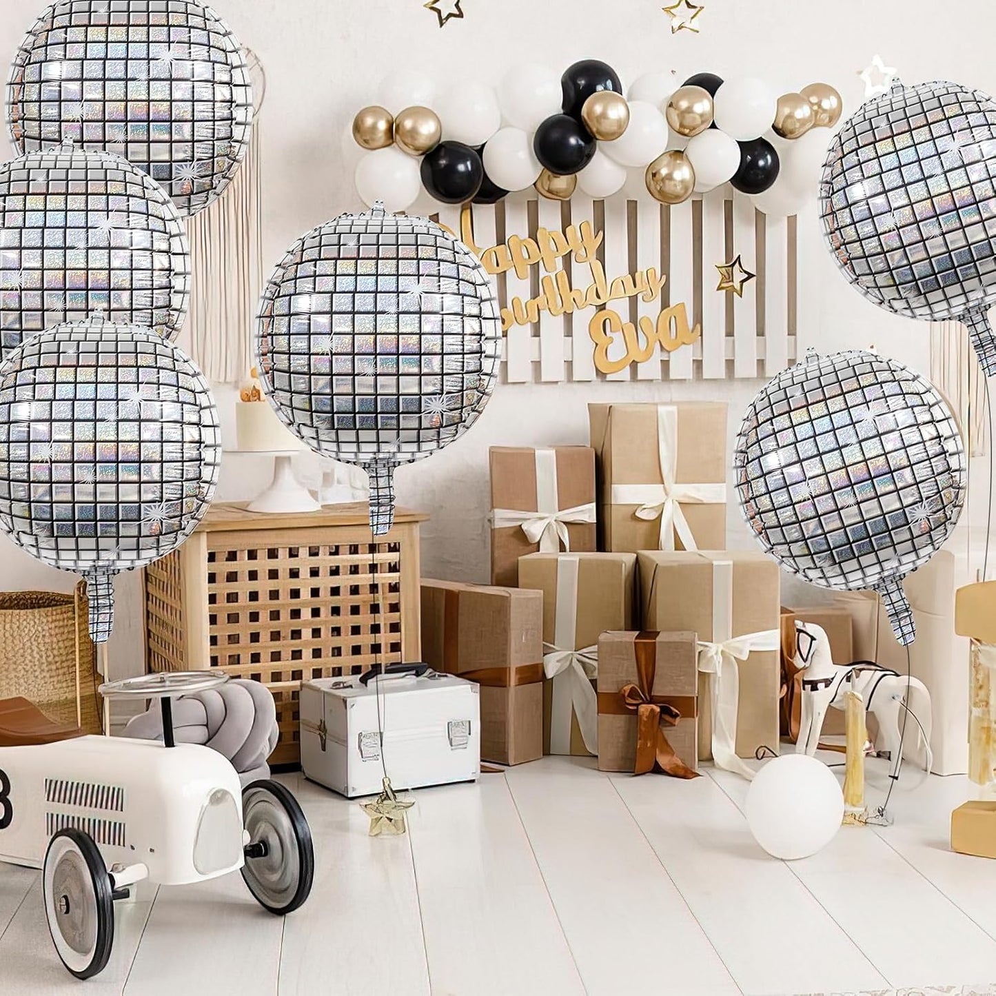 Globo Foil Bola de Discoteca 4D Plateado Talla a Elegir