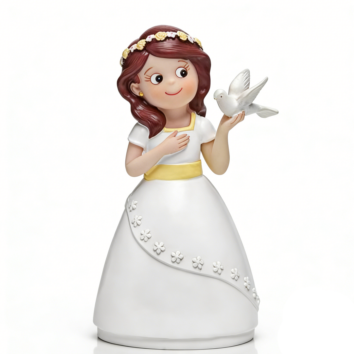 Figura Tarta Niña Comunión con Paloma 17 cm