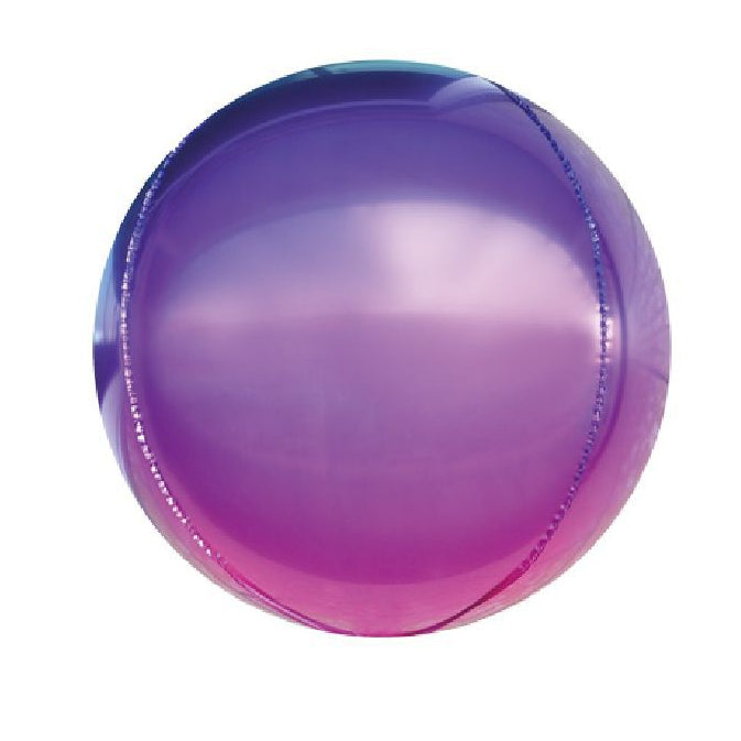 Globo Foil 4D Esfera Degradado Morado 20" 50 cm