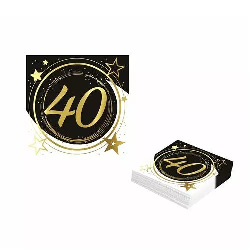 Servilletas Cumpleaños 18/20/30/40/50/60 Años 16x16cm 20uds