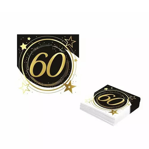 Servilletas Cumpleaños 18/20/30/40/50/60 Años 16x16cm 20uds