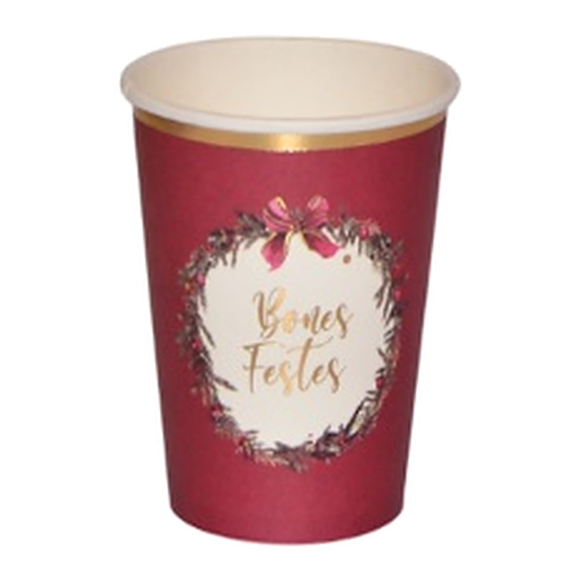 Vasos de Cartón Bones Festes Rojo 6 uds