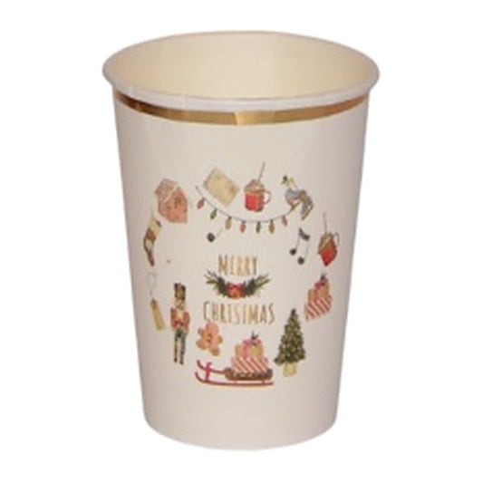 Vasos de Cartón Cascanueces Merry Christmas 6 uds