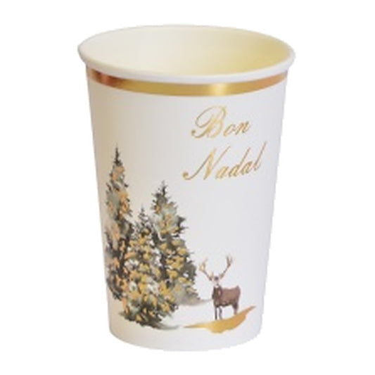 Vasos de Cartón Bon Nadal Bosque Nevado 6 uds