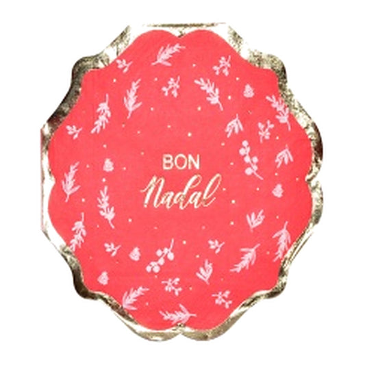 Servilletas de Papel Bon Nadal Rojo y Dorado 33 x 33 cm 10 uds