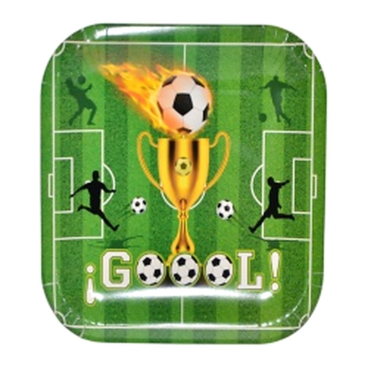 Platos de Cartón Cuadrados Fútbol ¡Gool!