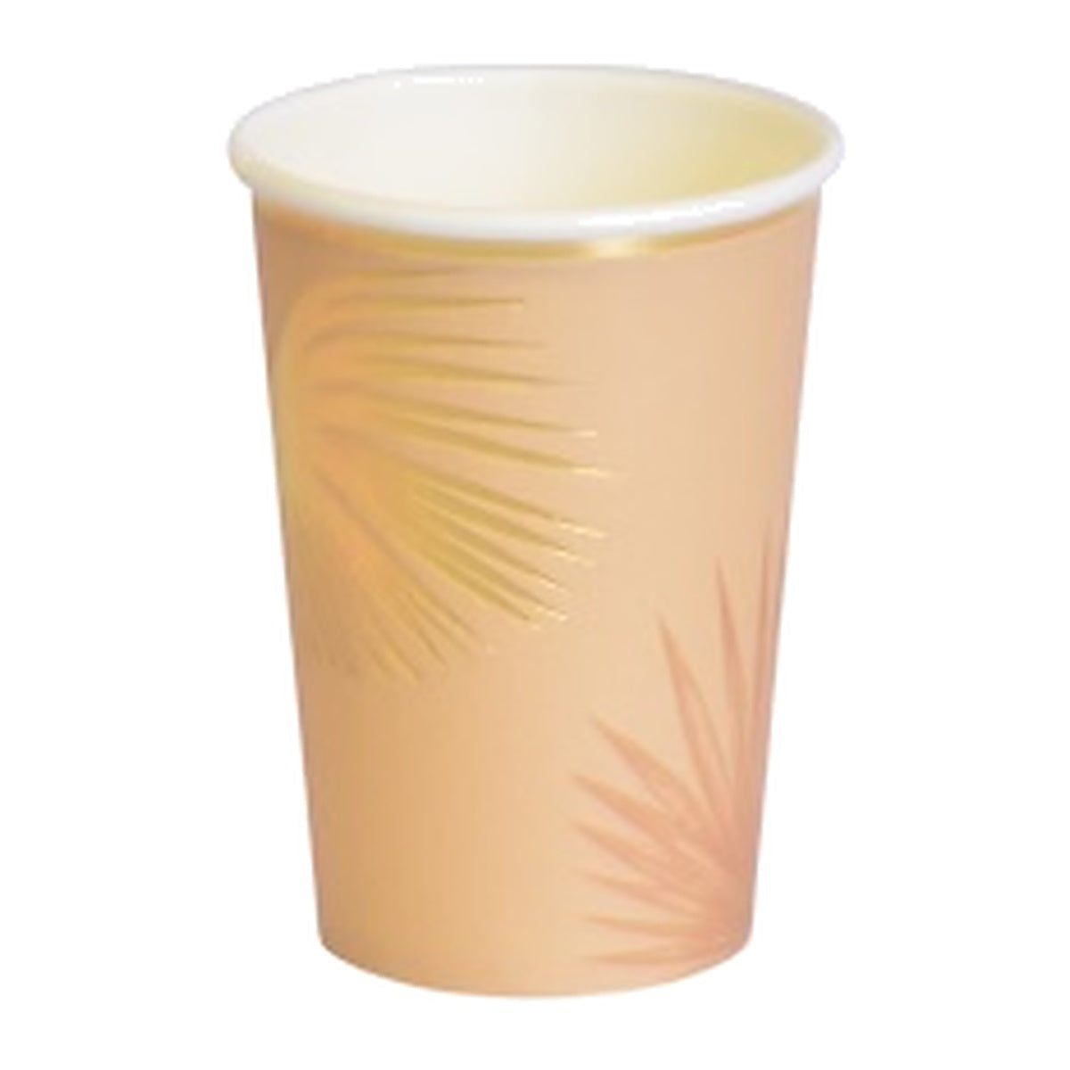 Vasos de Cartón Hojas Rosa y Dorado 6 uds