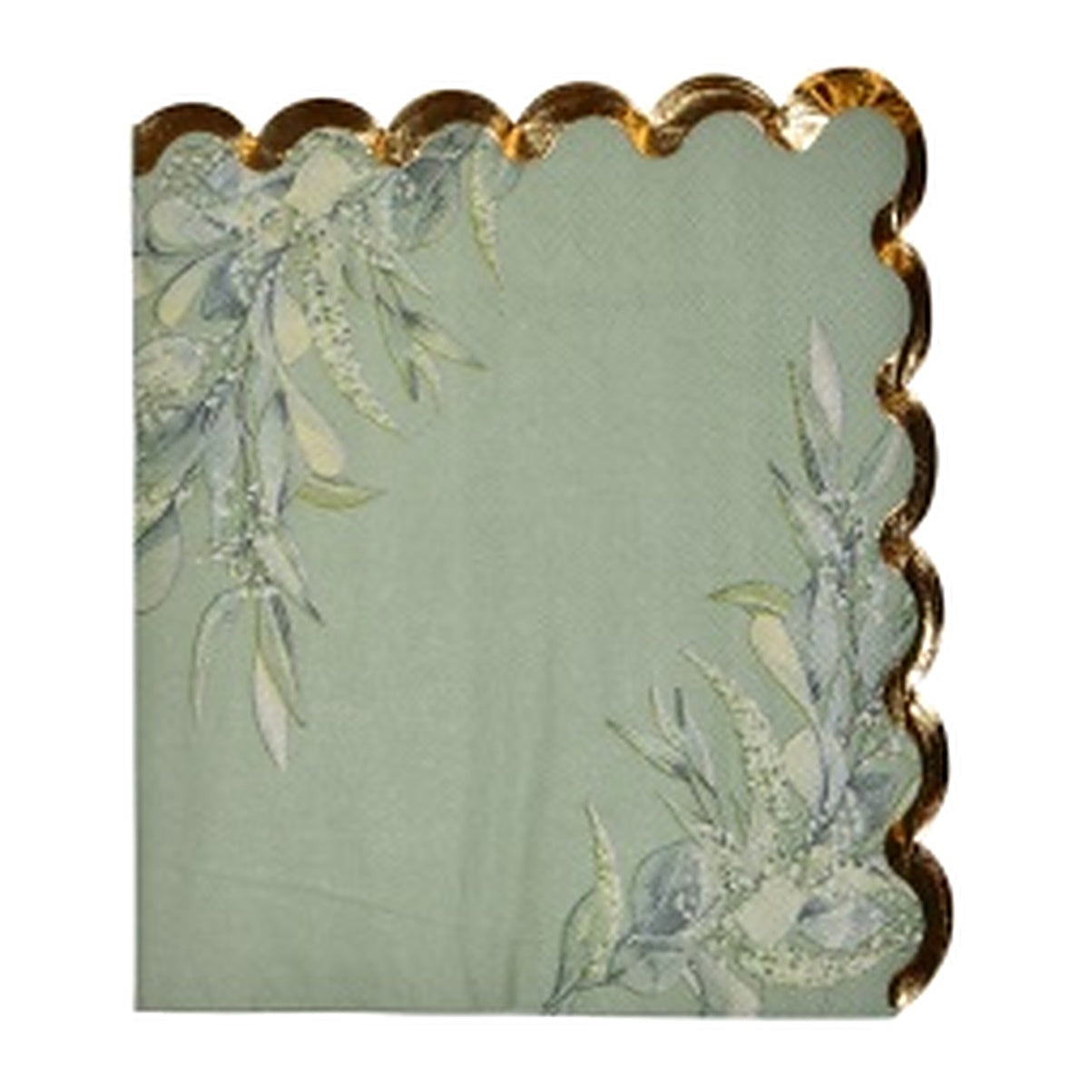 Servilletas de Papel Hojas Verde Salvia y Dorado 33 x 33 cm 10 uds