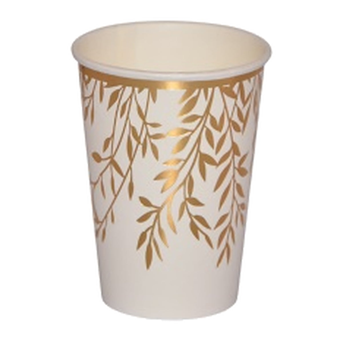 Vasos de Cartón Hojas Doradas 6 uds