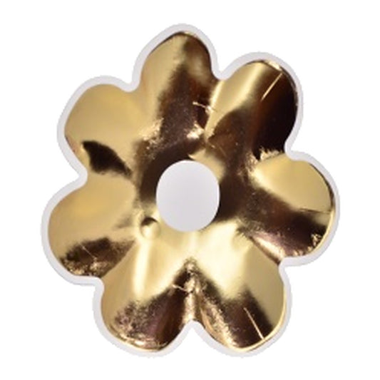 Platos de Cartón Forma de Flor Dorado 23 cm 6 uds