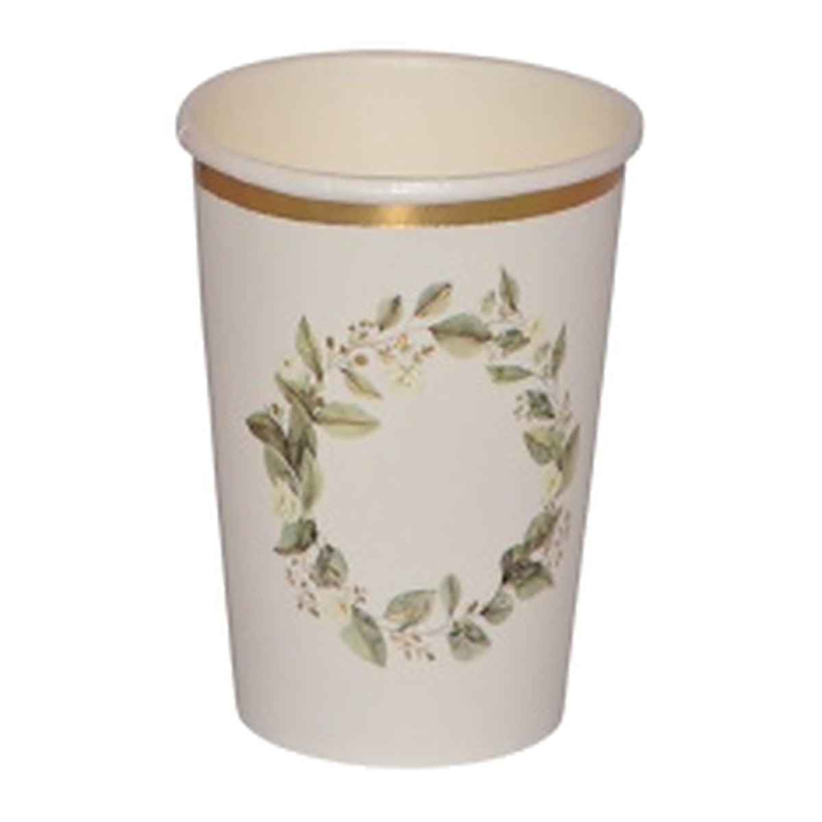 Vasos de Cartón Corona de Hojas Verdes 6 uds