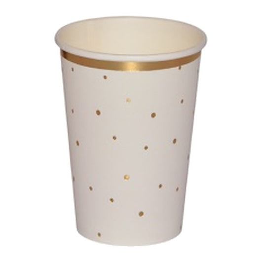Vasos de Cartón Lunares Dorados 6 uds