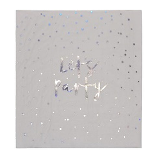 Servilletas de Papel Let's Party Plateado 33 x 33 cm 10 uds