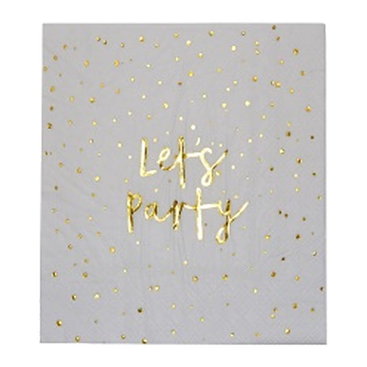 Servilletas de Papel Let's Party Dorado 33 x 33 cm 10 uds
