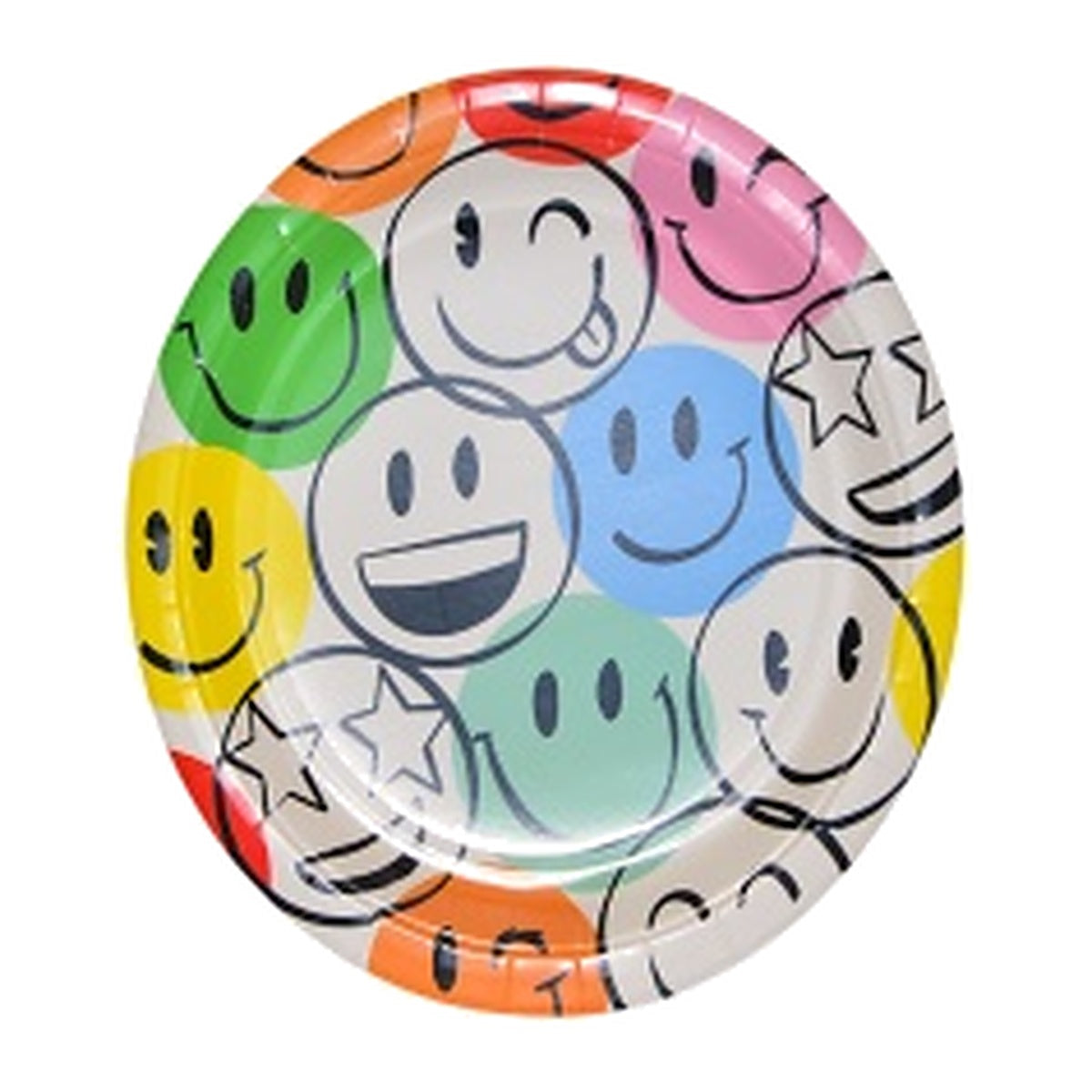 Platos de Cartón Caritas Sonrientes Multicolor