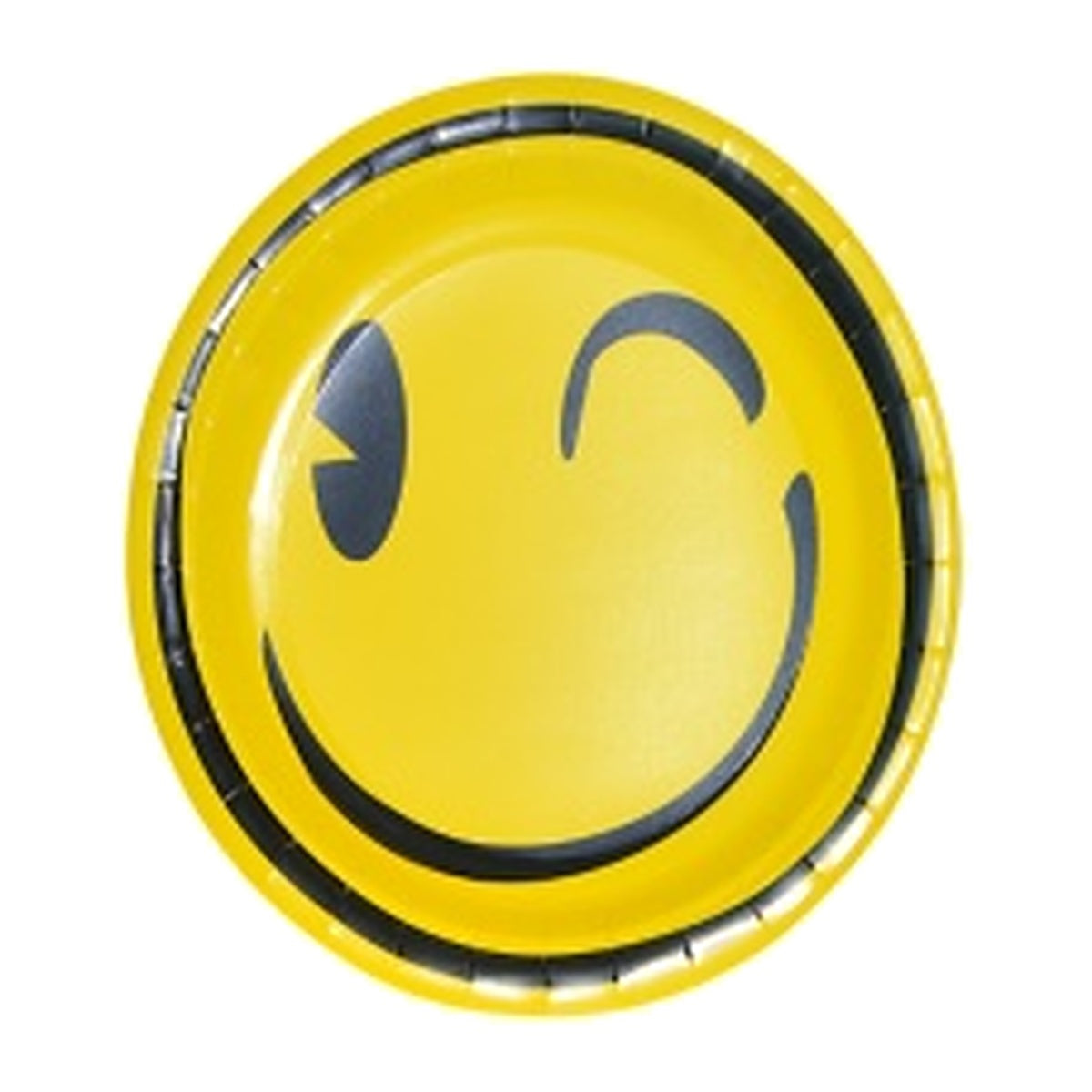 Platos de Cartón Smiley Guiño Amarillo