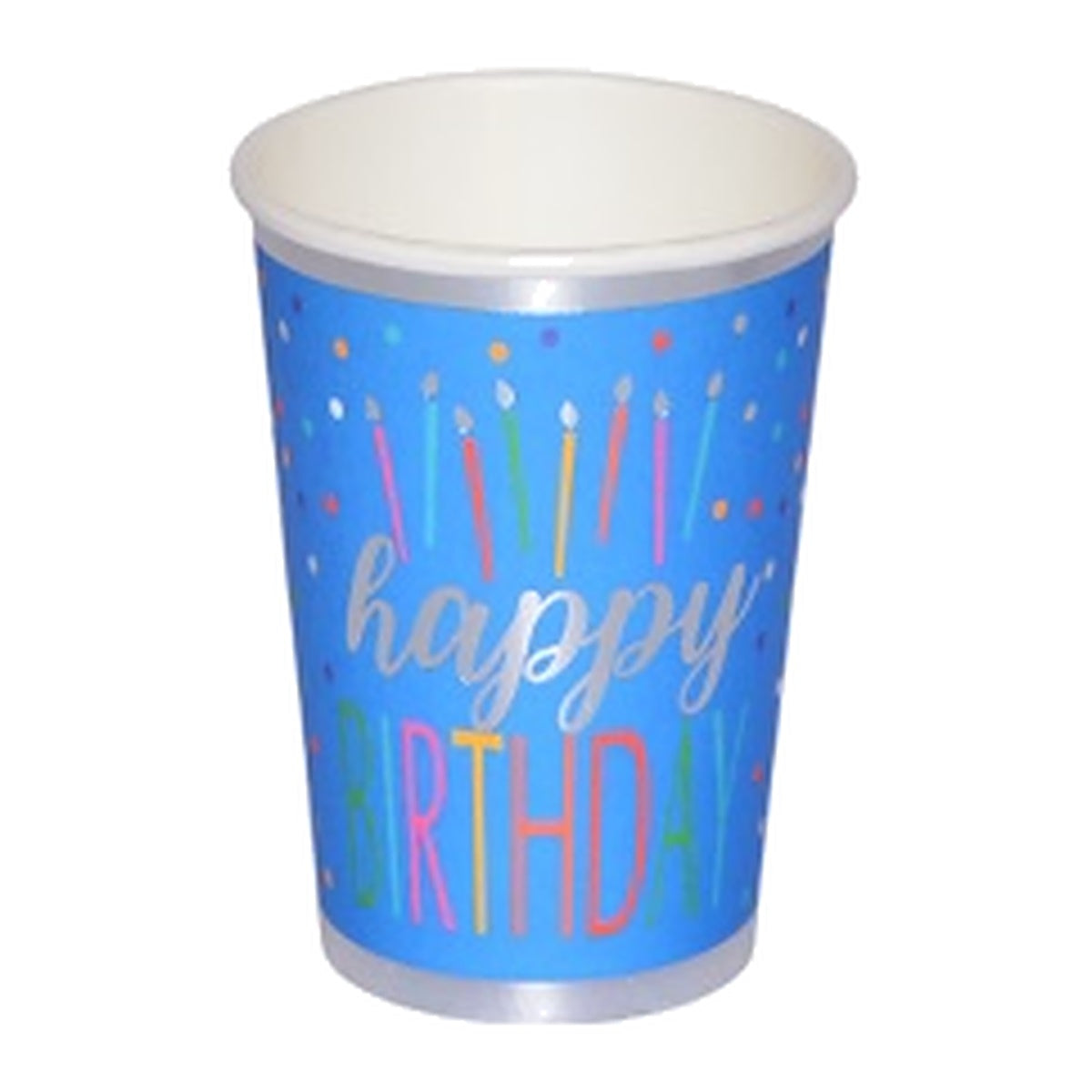 Vasos de Cartón Happy Birthday Azul 6 uds