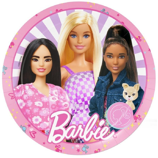 Platos Barbie 23cm 8uds