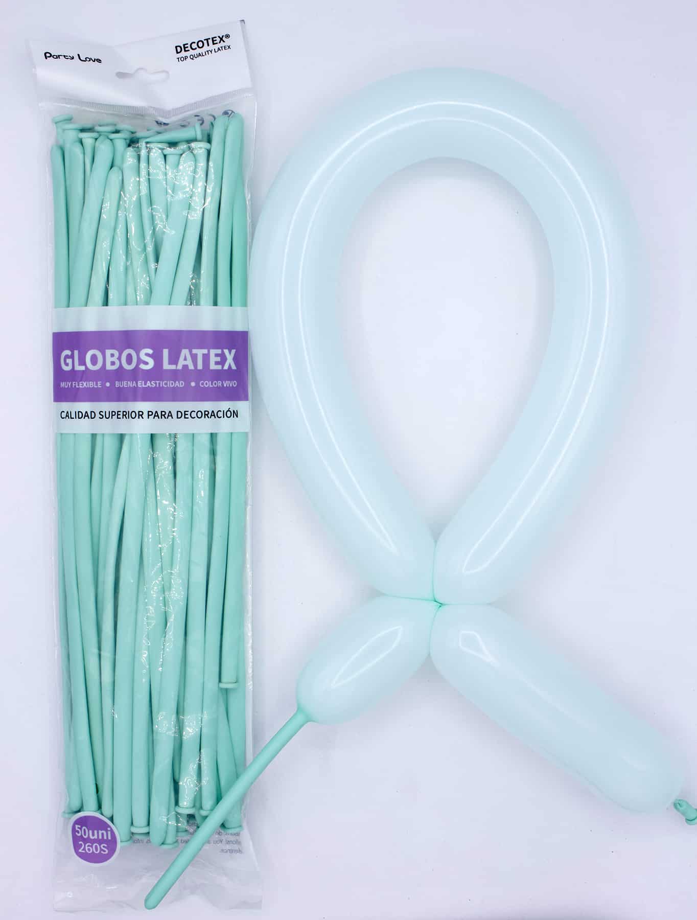 Globos Látex Largos 260s Colores Sólidos Pack 50 uds