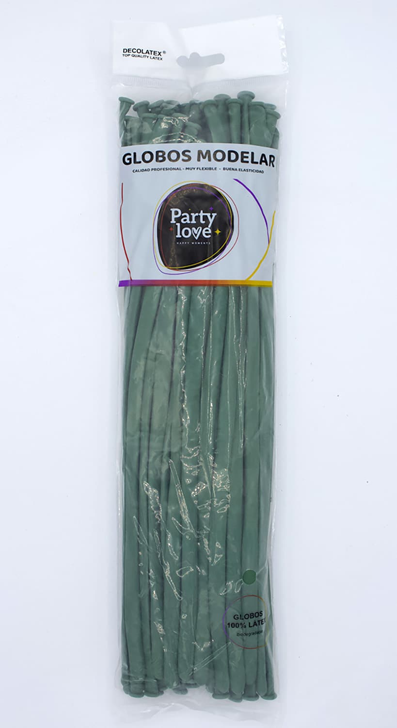 Globos Látex Largos 260s Colores Sólidos Pack 50 uds
