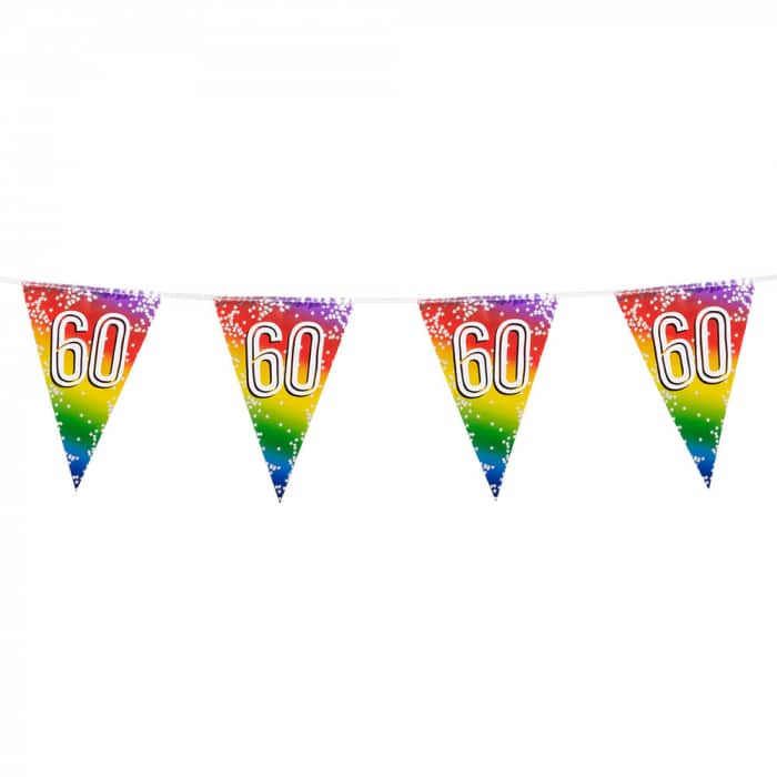 Guirnalda Foil Bunting Rainbow Cumpleaños 30, 40, 50, 60, 70, 80, 90 Años | 30 x 20 cm ,6 m