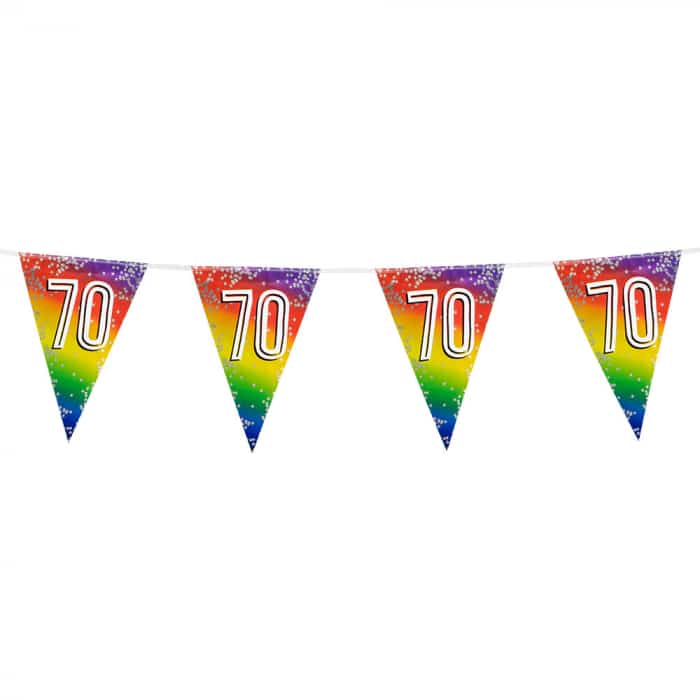 Guirnalda Foil Bunting Rainbow Cumpleaños 30, 40, 50, 60, 70, 80, 90 Años | 30 x 20 cm ,6 m