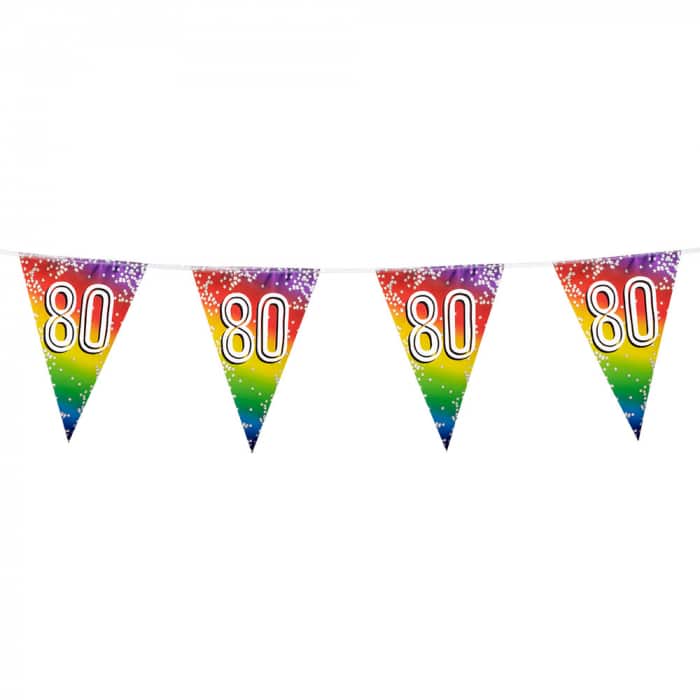 Guirnalda Foil Bunting Rainbow Cumpleaños 30, 40, 50, 60, 70, 80, 90 Años | 30 x 20 cm ,6 m