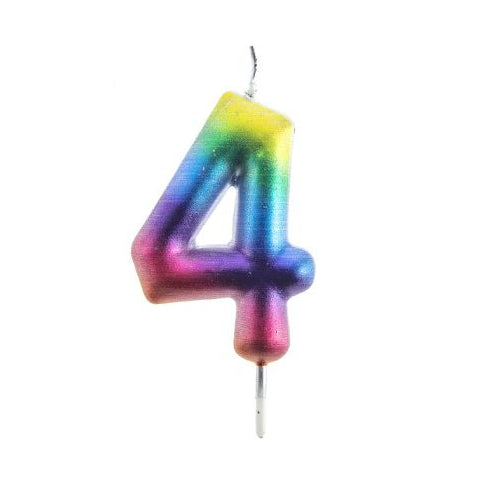 Vela Número Arcoíris 6 cm (0-9)
