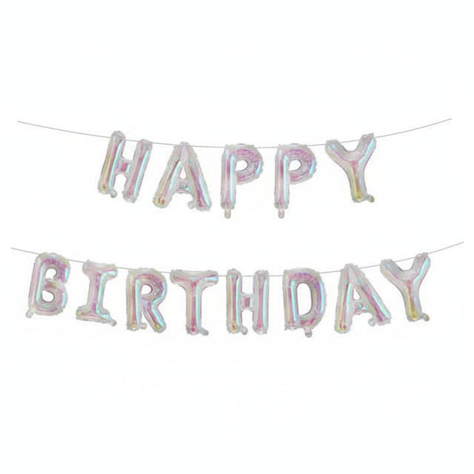 Globos Foil con Letras 'Happy Birthday'  16" -Deslumbrante