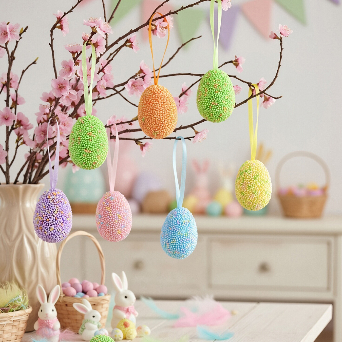 Colgante Huevo de Pascua 3x4 cm Pack 12 uds
