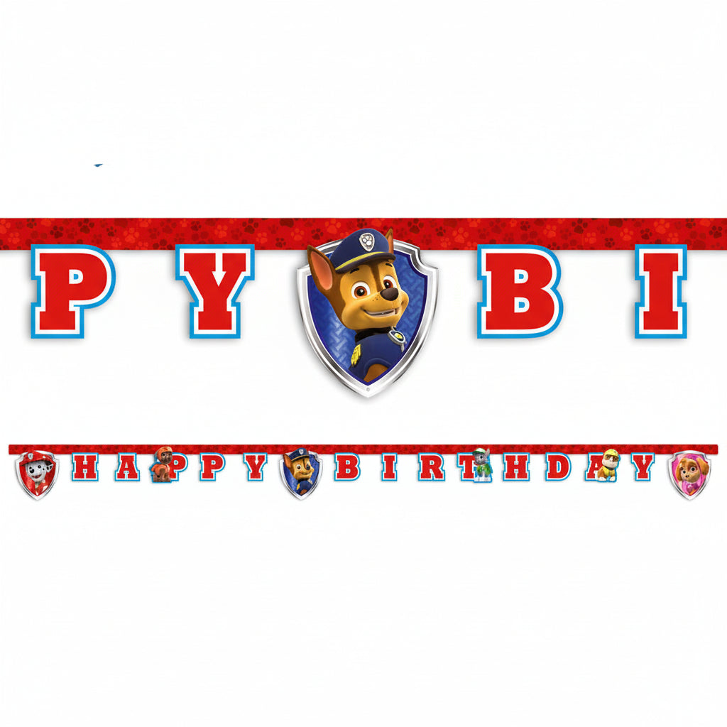 Guirnalda Letras Paw Patrol Happy Birthday 2 m
