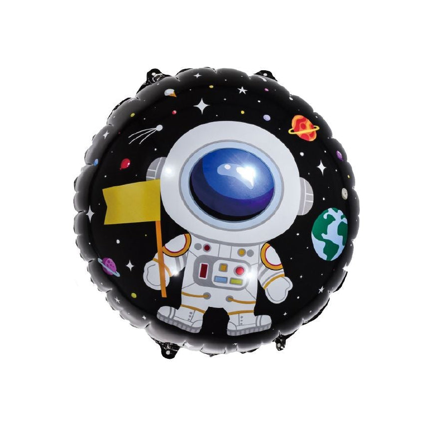 Globo Foil Redondo Astronauta Happy Birthday 45 cm (18")