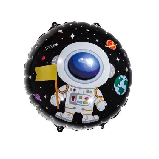 Globo Foil Redondo Astronauta Happy Birthday 45 cm (18")