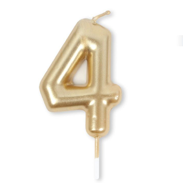 Vela Números 0-9 Dorado 6cm