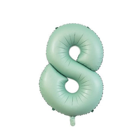 Globo Foil Número Aluminio 80cm (32") Verde Menta Mate