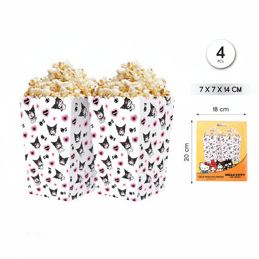 Caja Palomitas Kuromi Hello Kitty 4uds