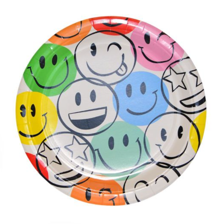 Platos Cartón Temática Sonriente 23 cm 6 uds