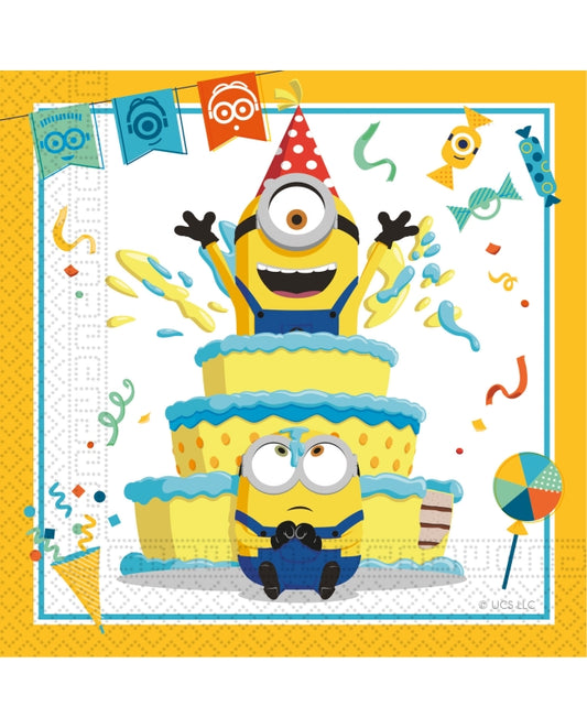 Servilletas Papel Minions El Ascenso de Gru 33x33 cm 20 uds