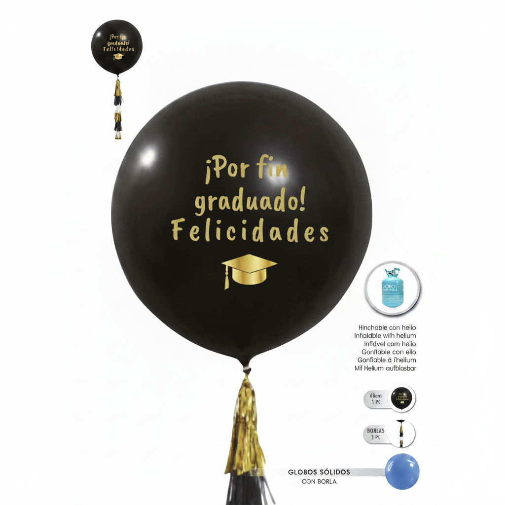 Globo Látex Graduación 45cm con Borla