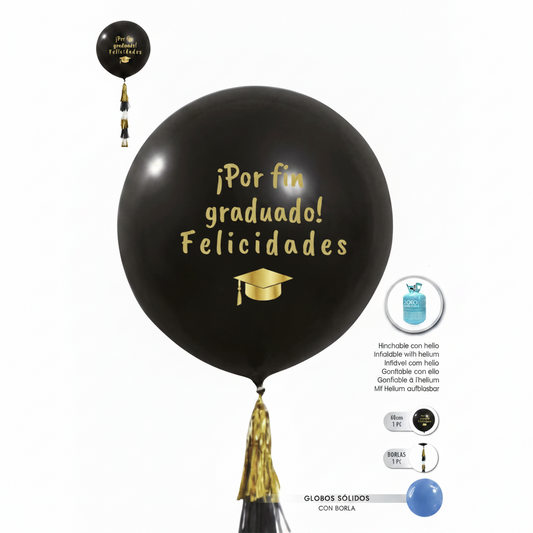 Globo Látex Graduación 45cm con Borla