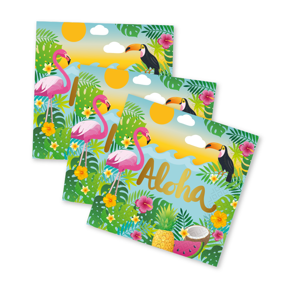 Servilletas Papel Aloha Hawai 33x33cm 20 uds