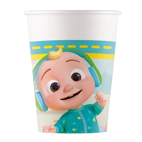 Vasos de Papel Cocomelon 200ml Pack 8 uds