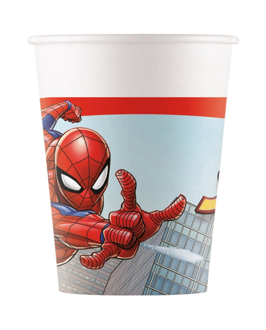 Vasos de Papel Spiderman Crime 200ml Pack 8 uds