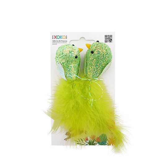 ADORNO 15CM PAJARO CON PINZA